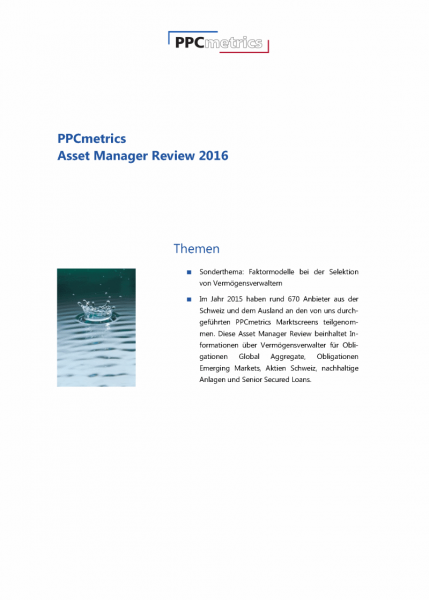 PPCmetrics Asset Manager Review 2016 - CHF Edition